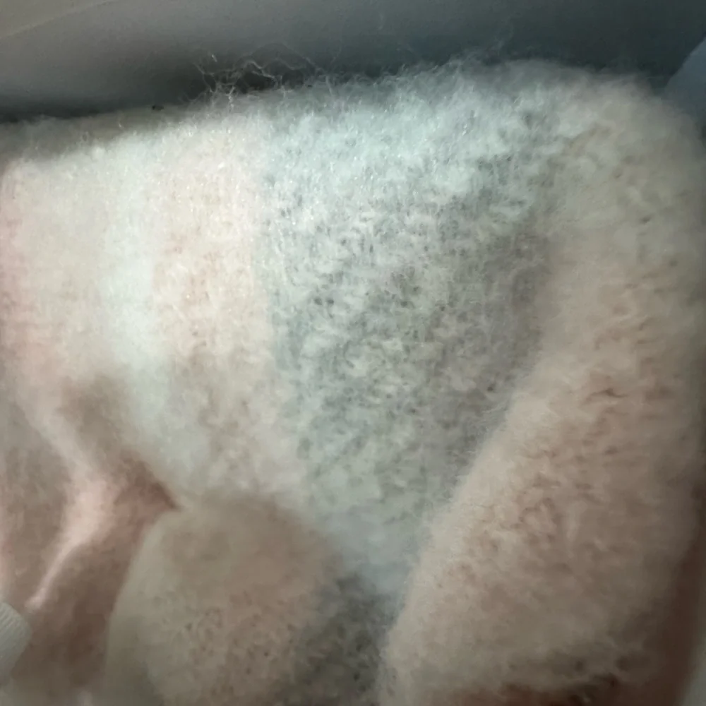 NWT Steve Madden Pink, Gray, & White Scarf In Box- small flaws on box pictured